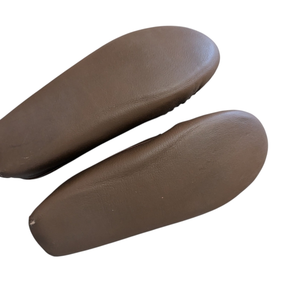 Minnetonka Men 9 Brown Leather Moccasin Loafers with Tan Laces - Picture 5 of 6